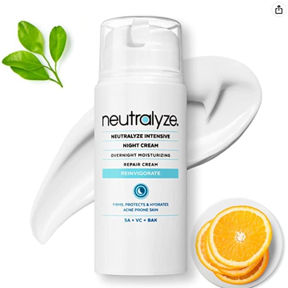 Neutralyze Intensive Night Cream for Face - Medical Grade Bakuchiol, Vitamin C